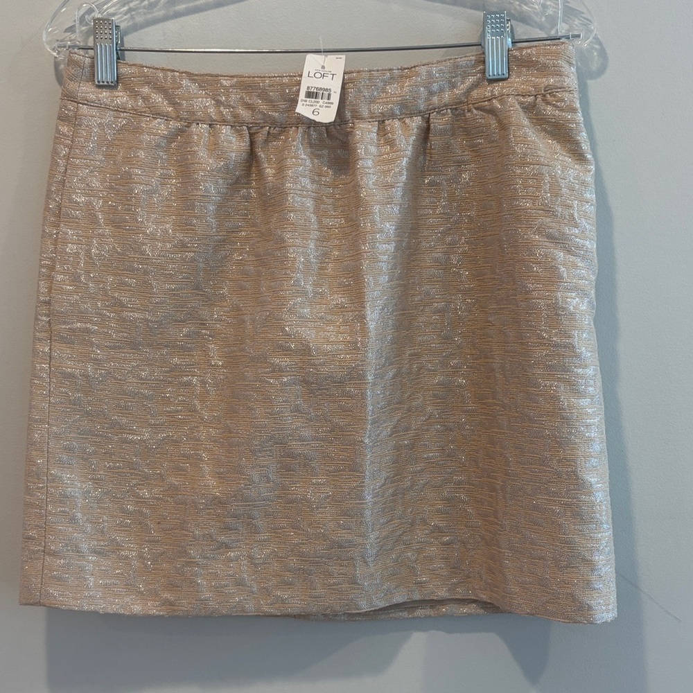LOFT Metallic Gold Mini Skirt